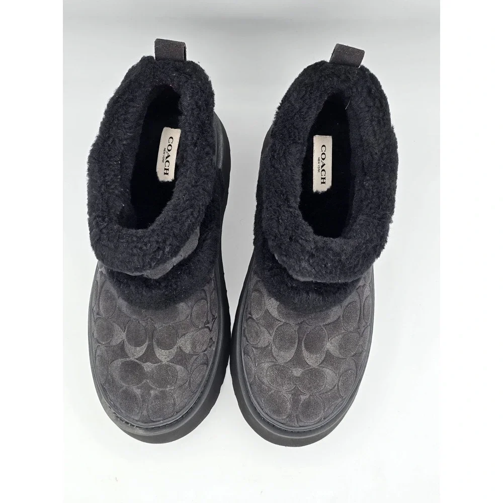 Coach Women's Christina Shearlilng Bootie - Black - Sherpa Lined UGQ Sz‎ 8B